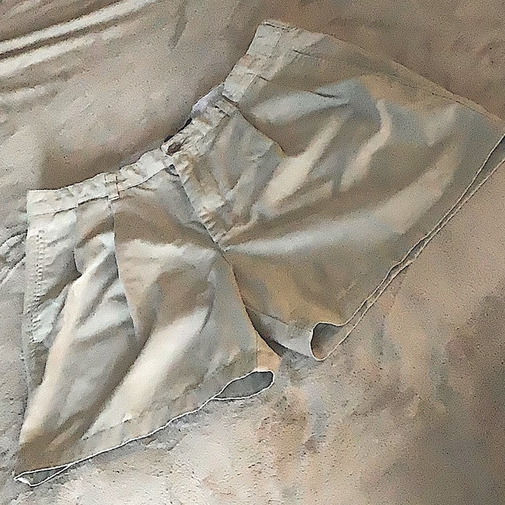 Men’s Khaki Pleat-front Cotton Shorts, 5.25 inch inseam, 34 inch waist